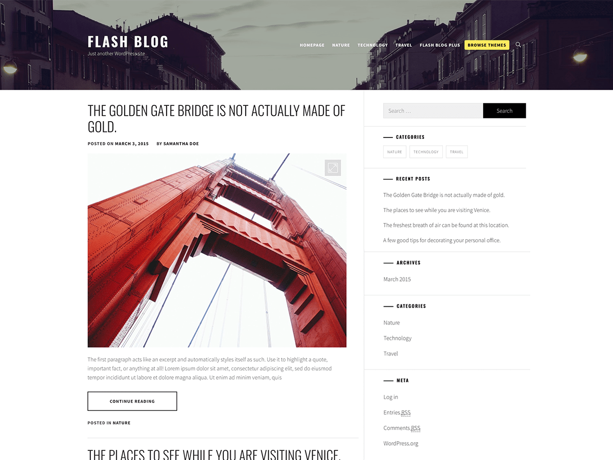Flash Blog theme screenshot