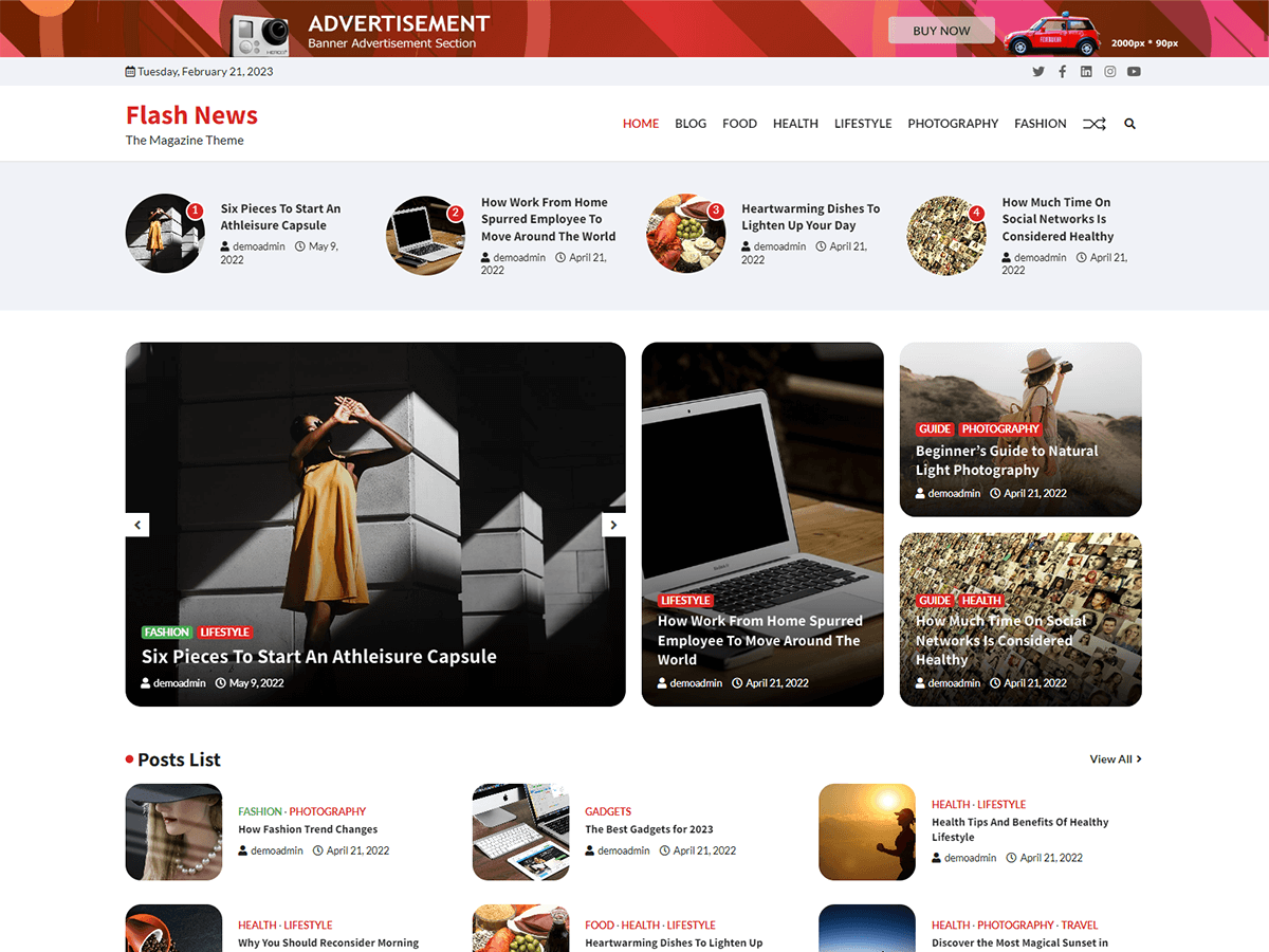 Flash News theme screenshot