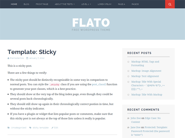 Flato theme screenshot