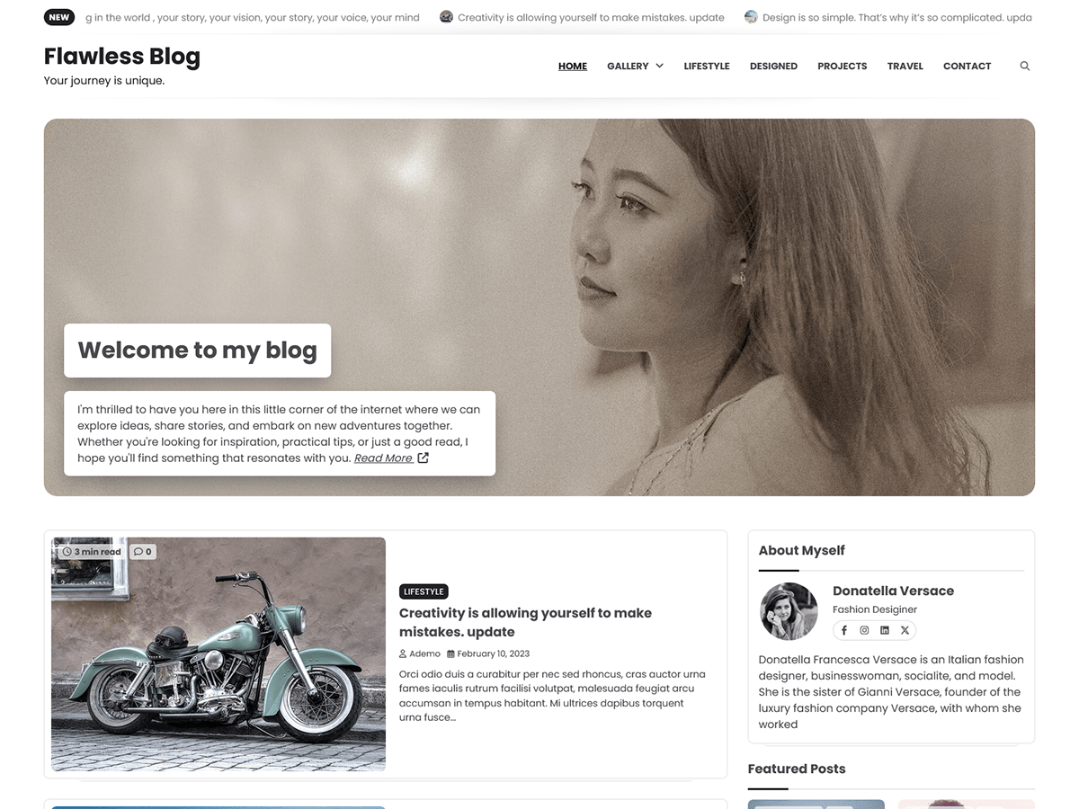 Flawless Blog theme screenshot