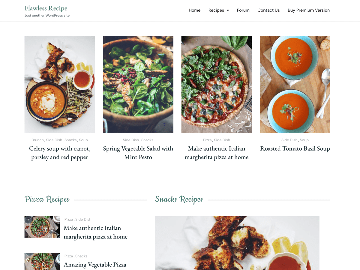 Flawless Recipe theme screenshot