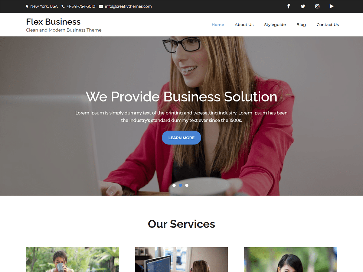Flex Business theme screenshot