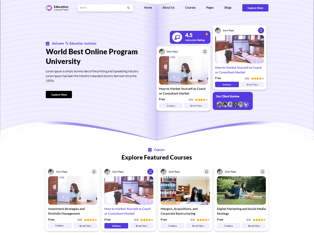 Flex Education theme screenshot