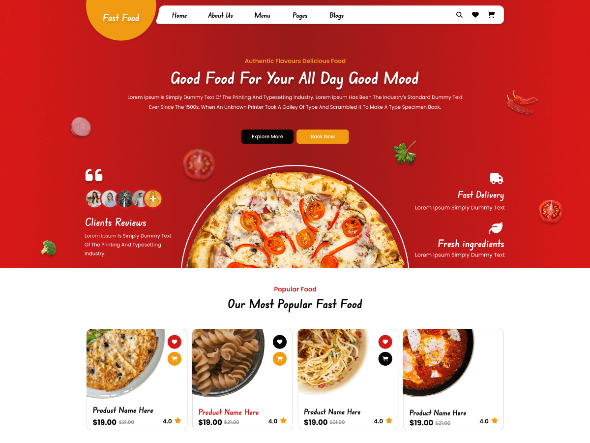 Flex Fast Food theme screenshot