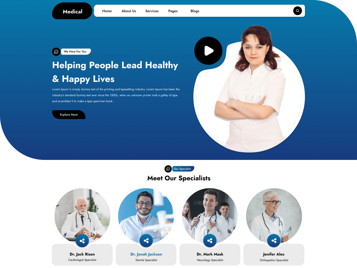 Flex Medical theme screenshot