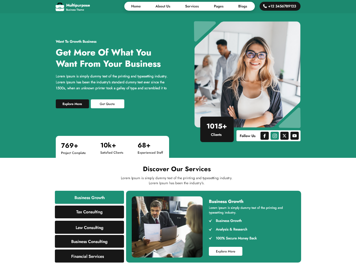 Flex Multi Business theme screenshot