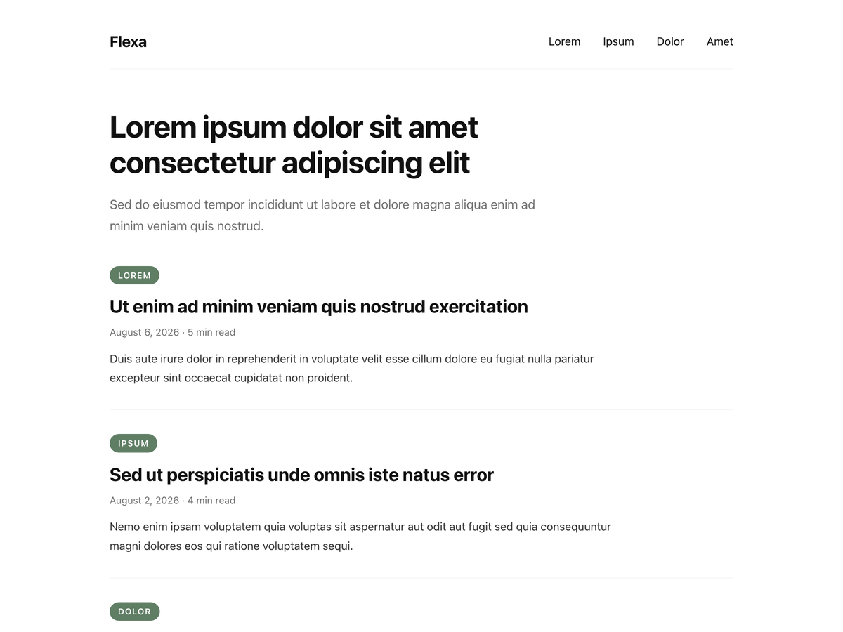 Flexa theme screenshot