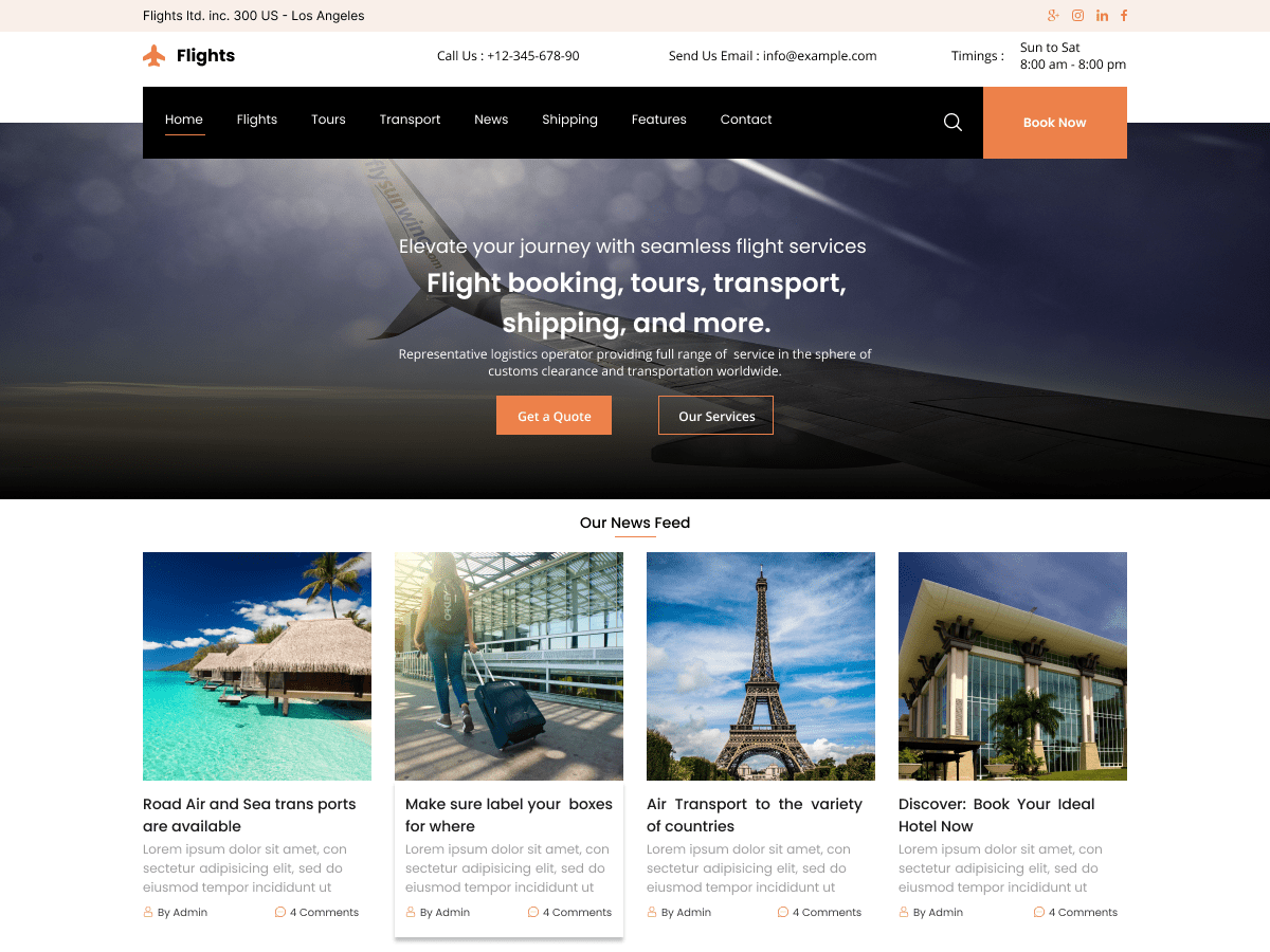 Flight Booking theme screenshot