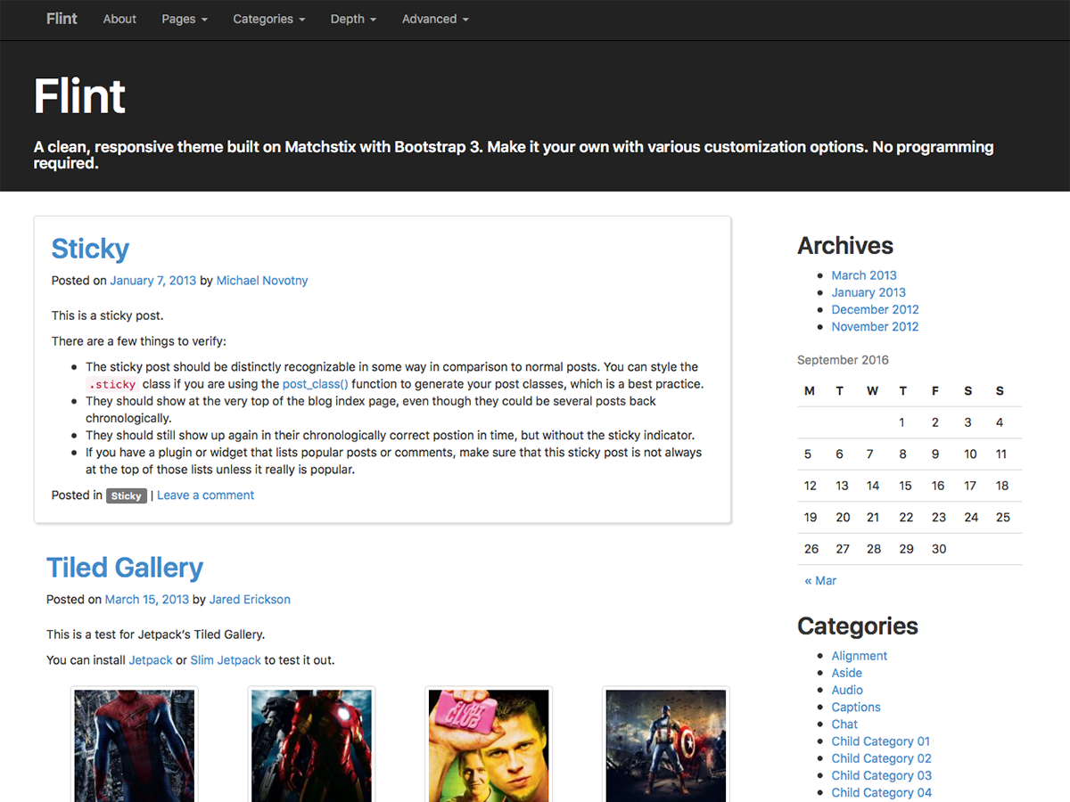 Flint theme screenshot