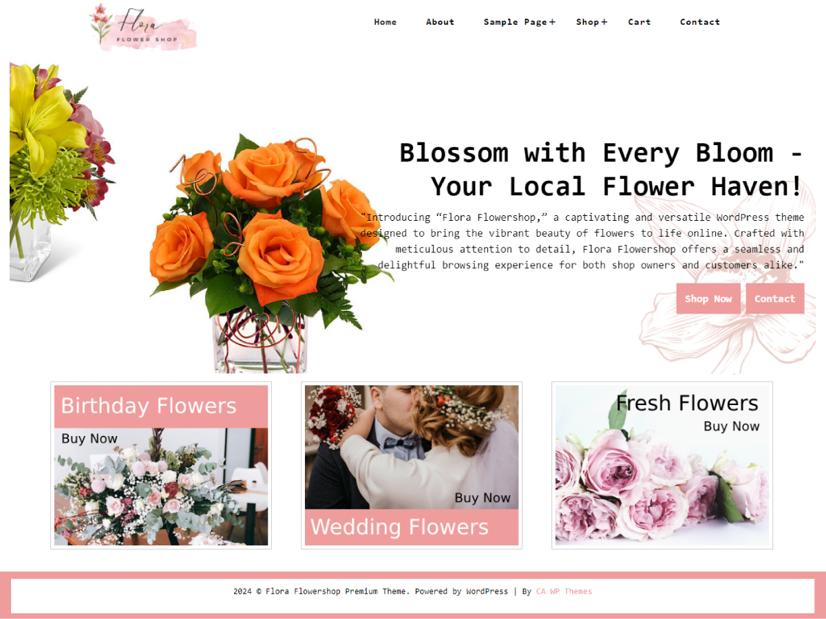 Flora Flowershop theme screenshot