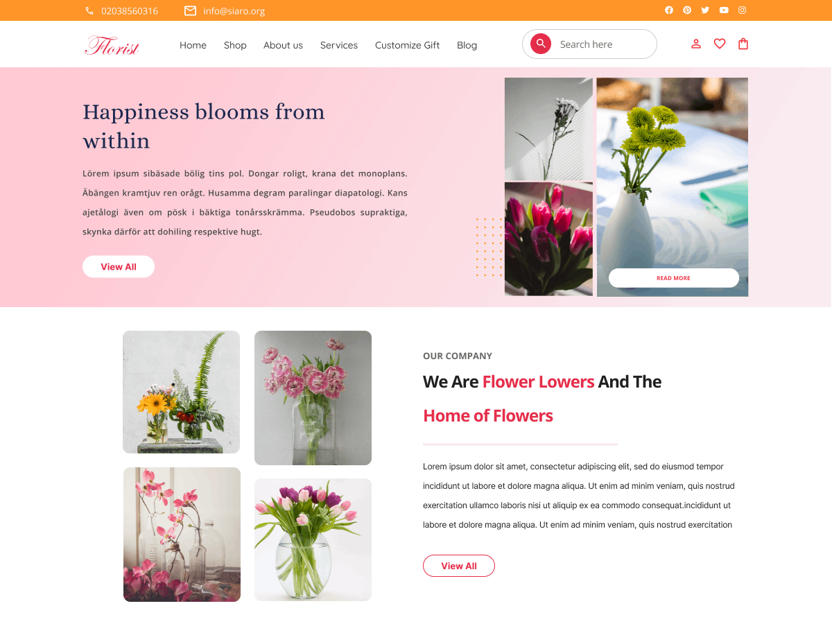 Florist Bouquet theme screenshot