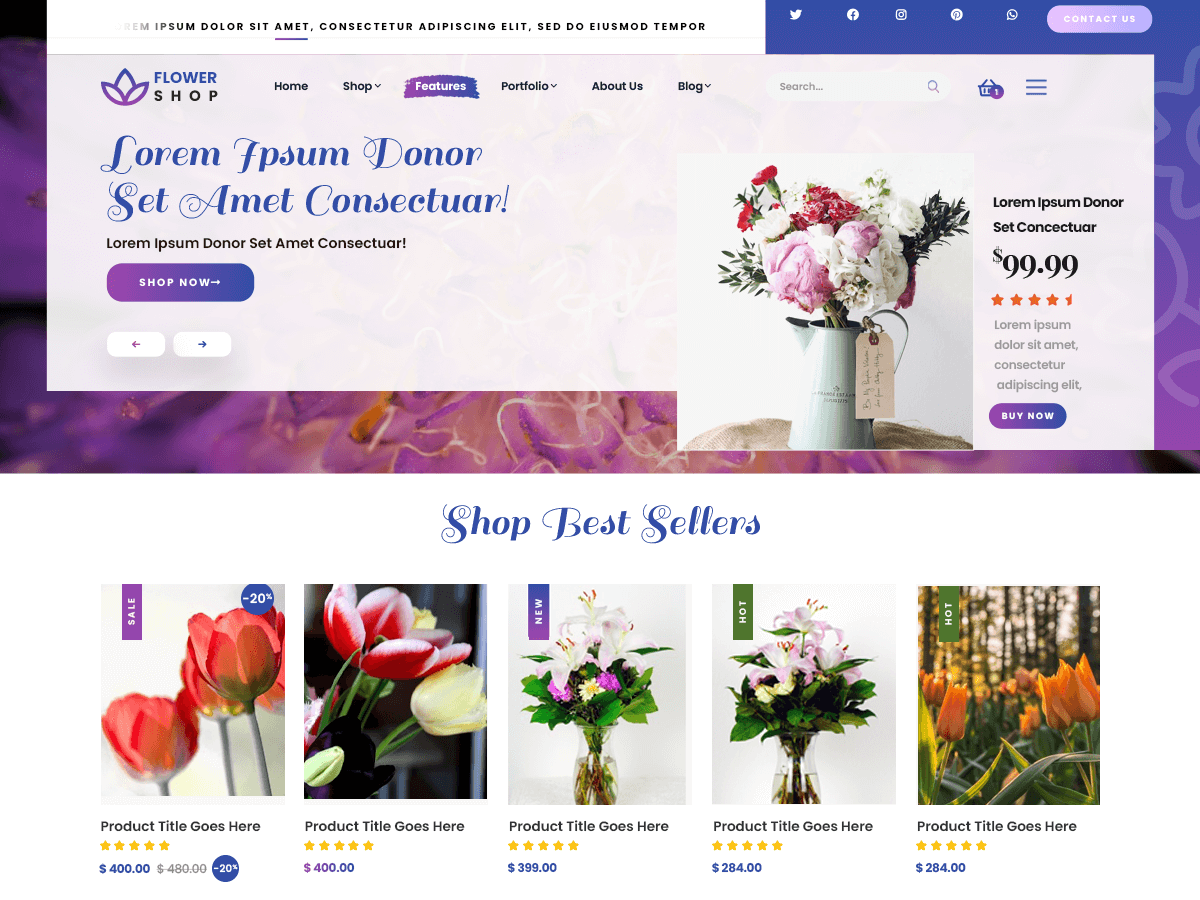 Florist Flower Shop theme screenshot