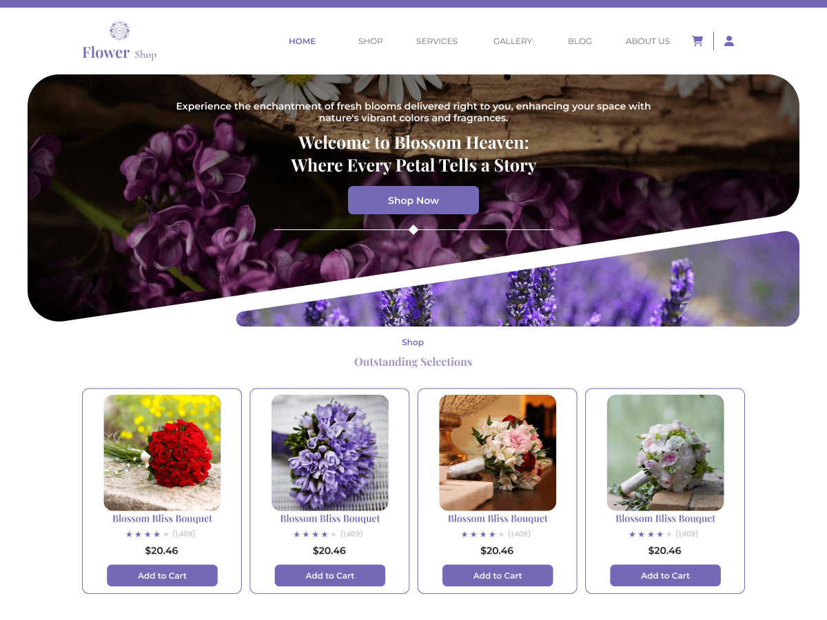 Flower Shop Elementor theme screenshot