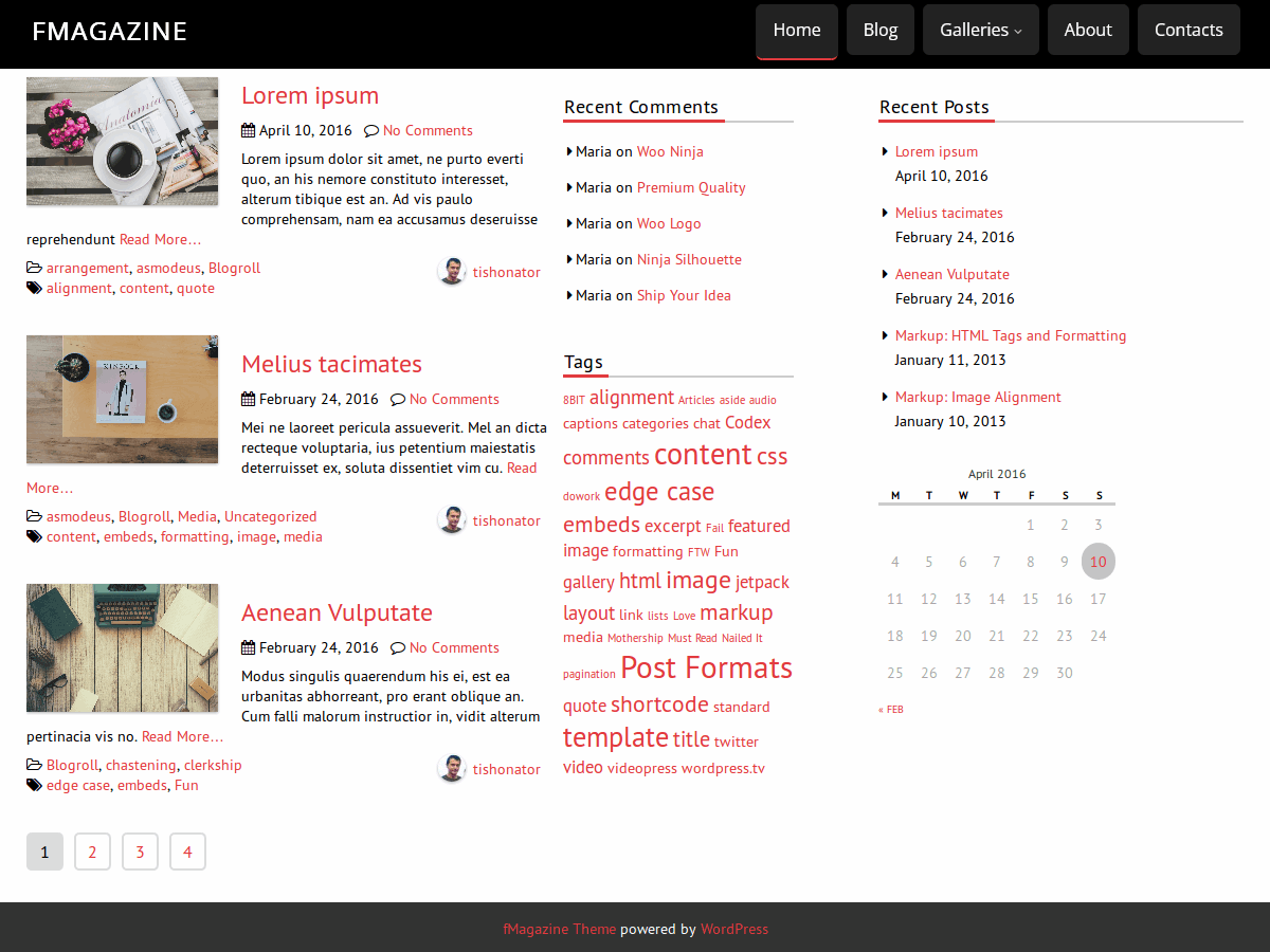 fMagazine theme screenshot