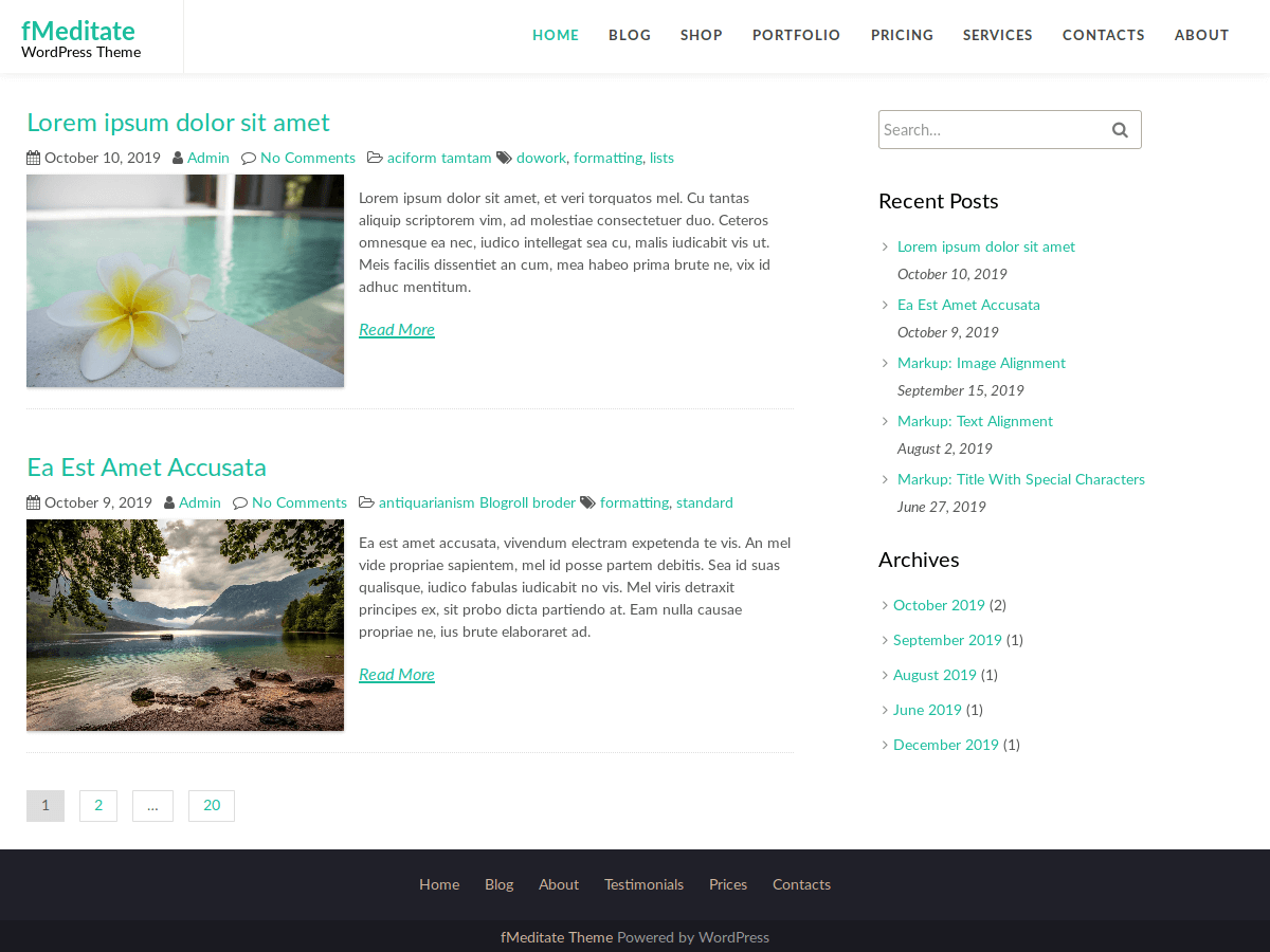 fMeditate theme screenshot