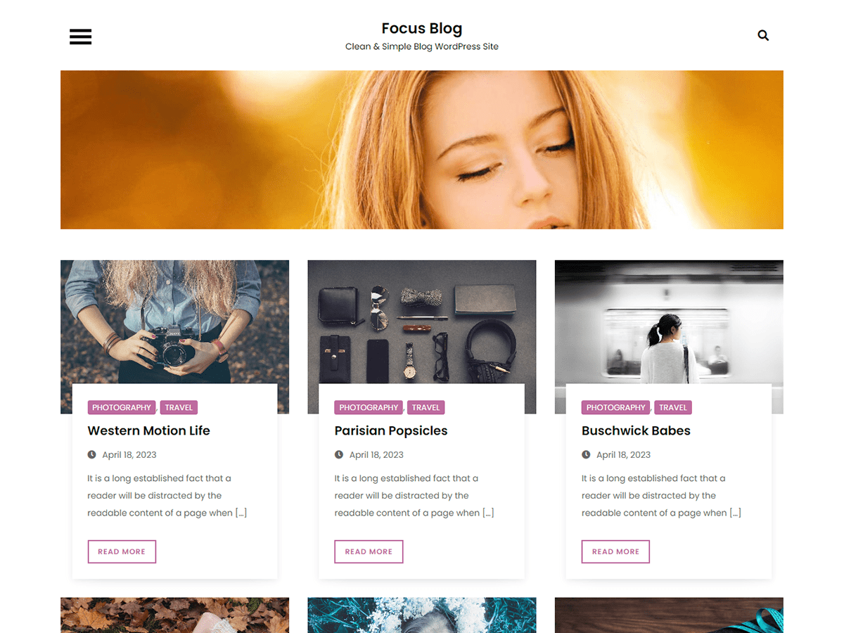 Focus Blog theme screenshot