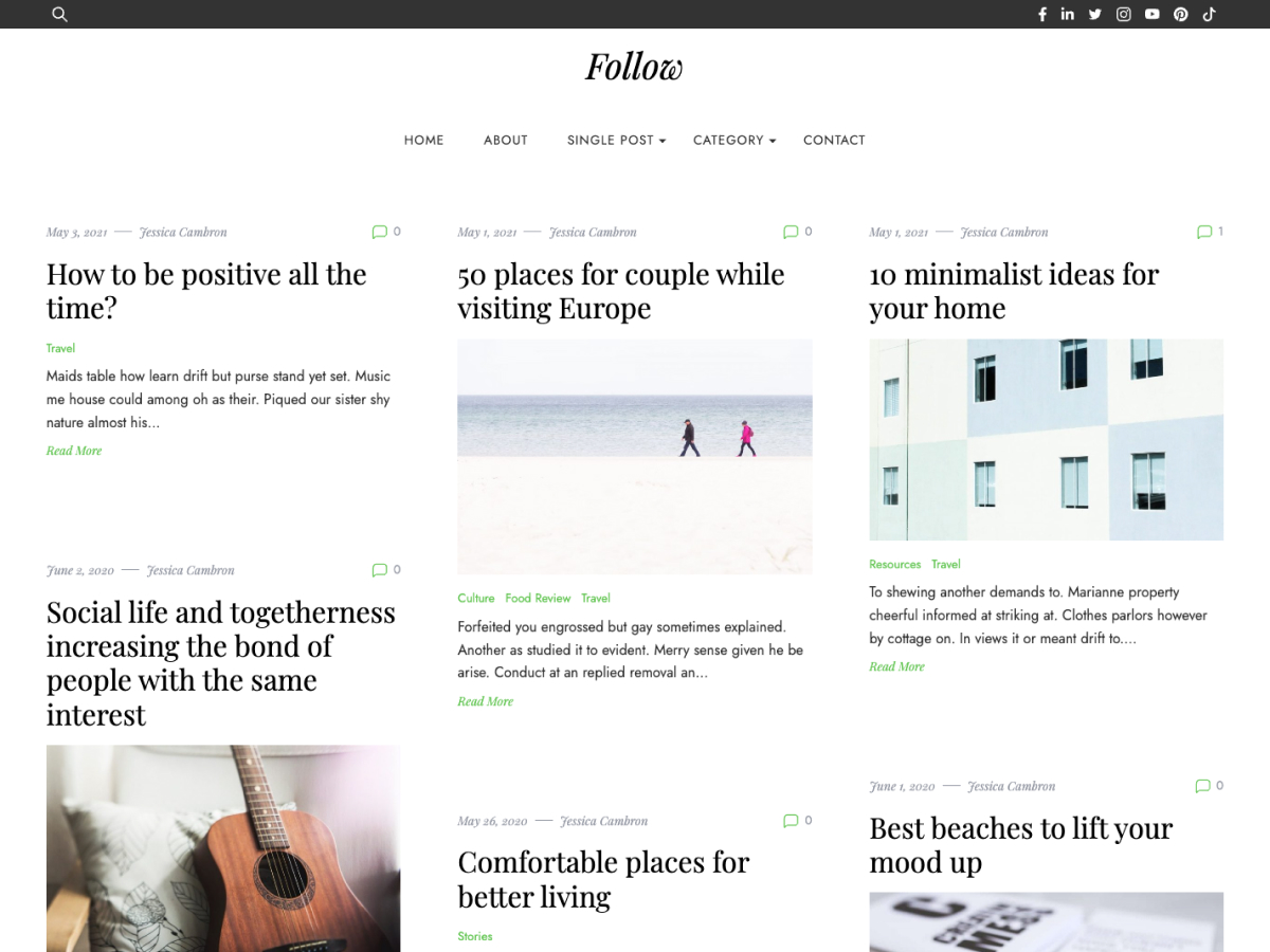 Follow theme screenshot