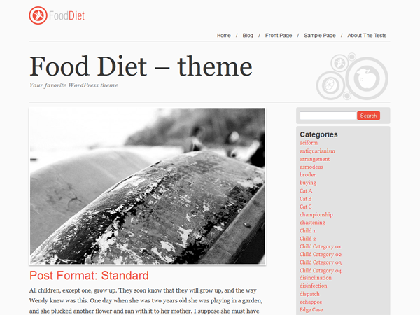 Food and Diet theme screenshot