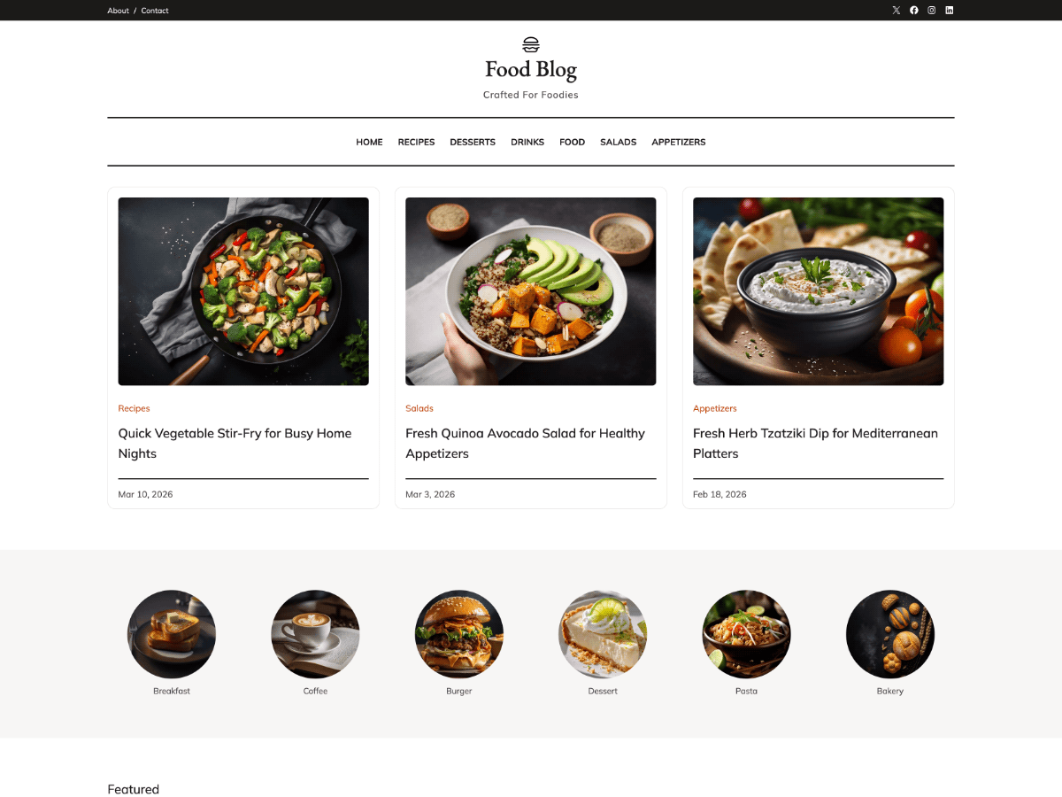 Food Blog FSE theme screenshot