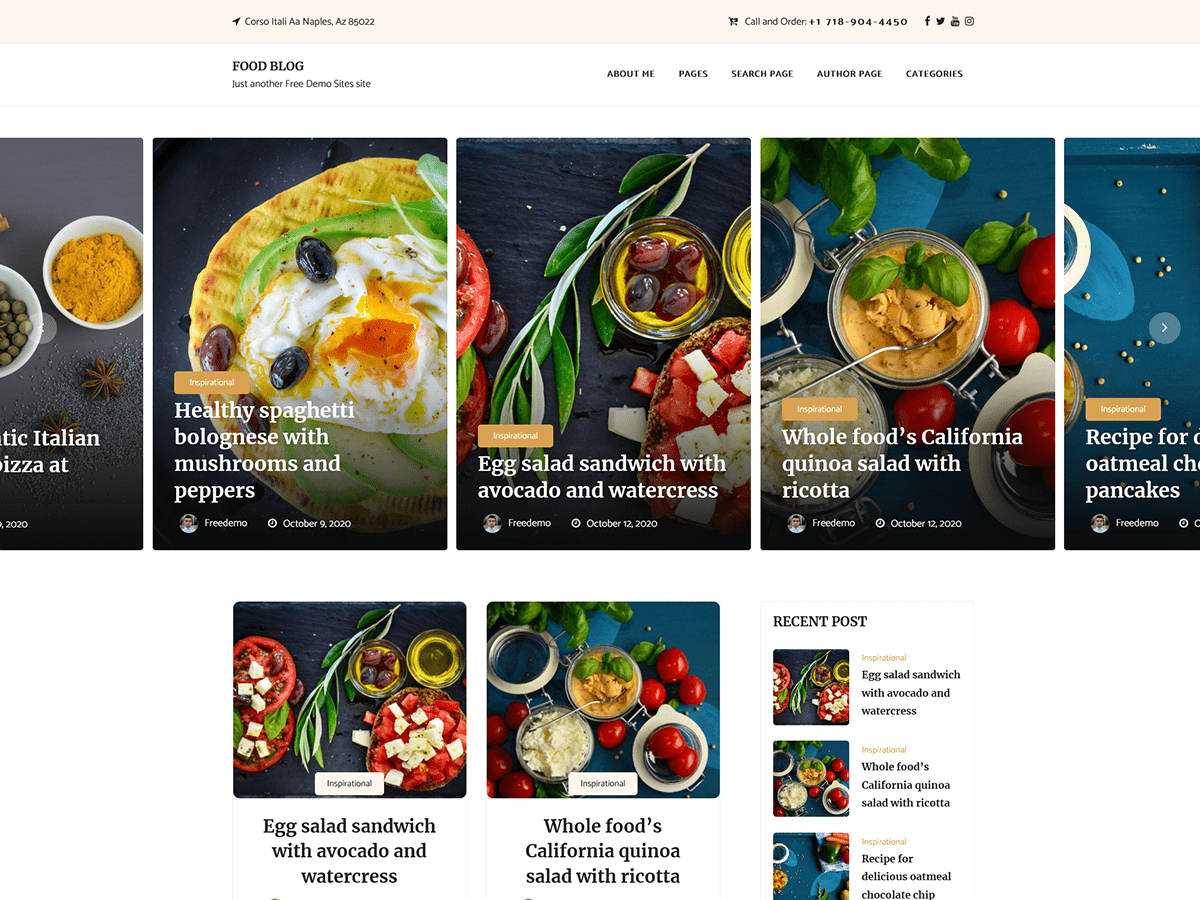 Food Blogger theme screenshot