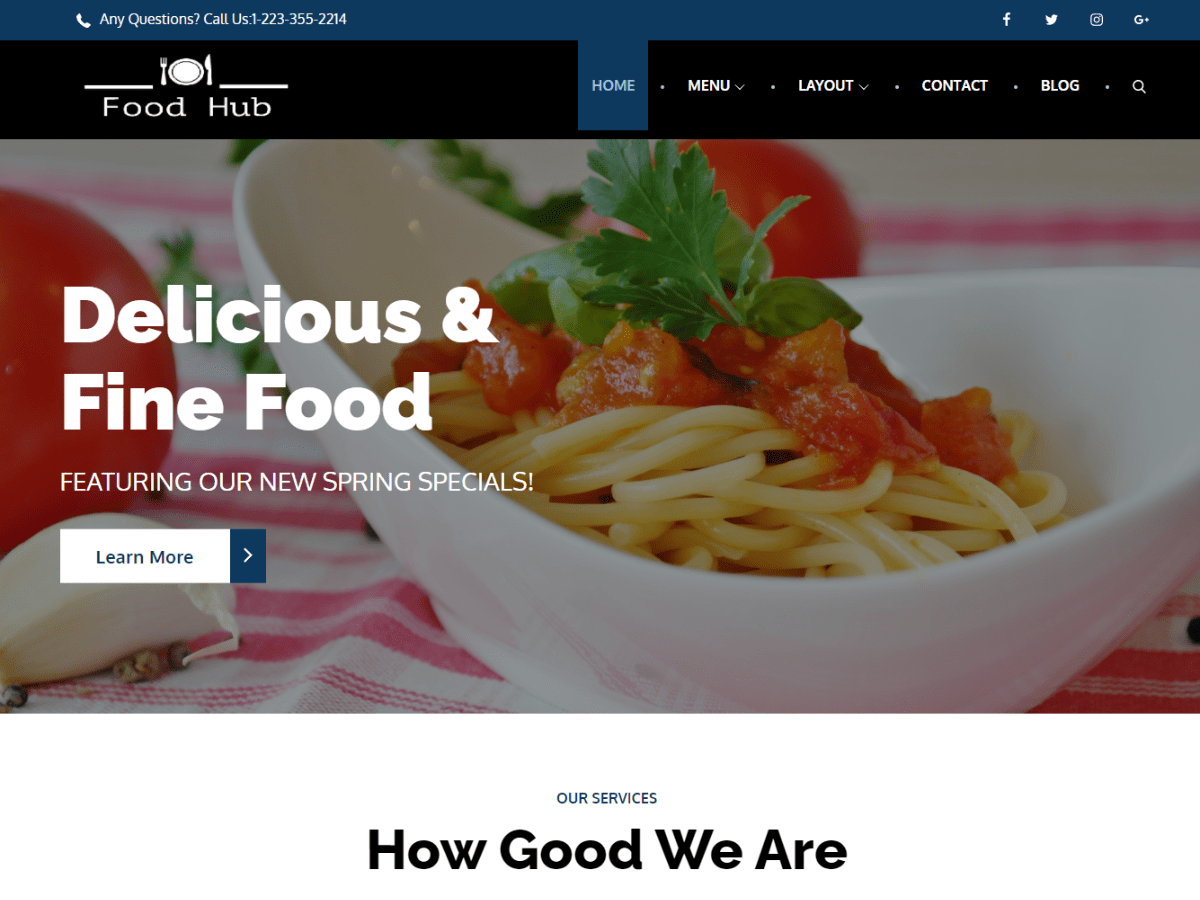 Food Hub theme screenshot