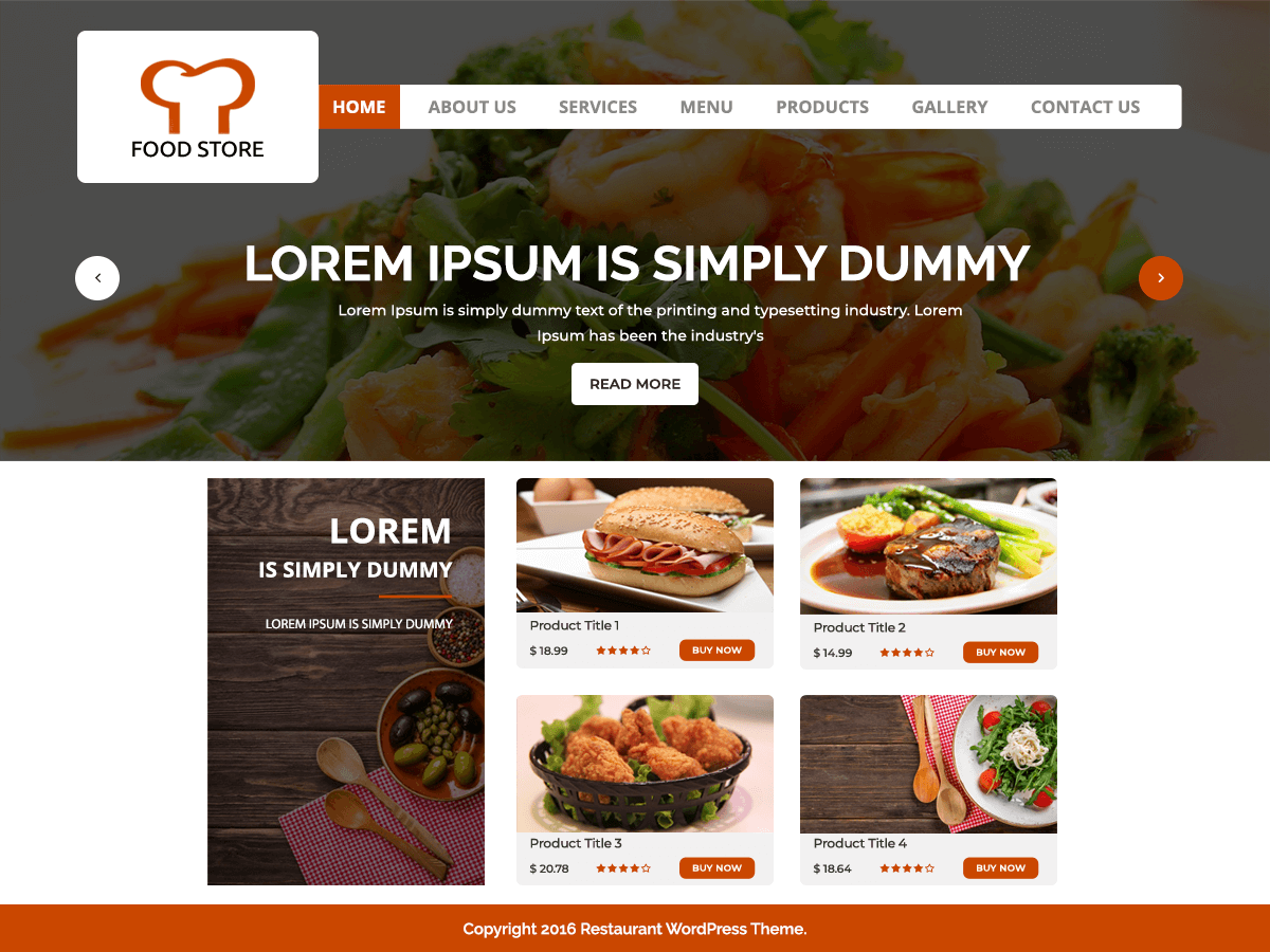 Food Restaurant theme screenshot