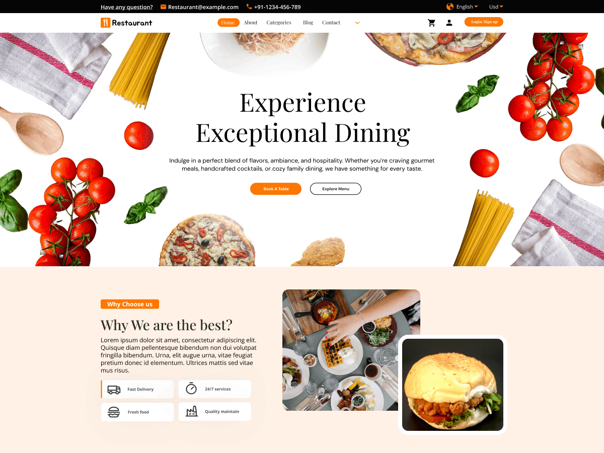 Food Restro Zone theme screenshot