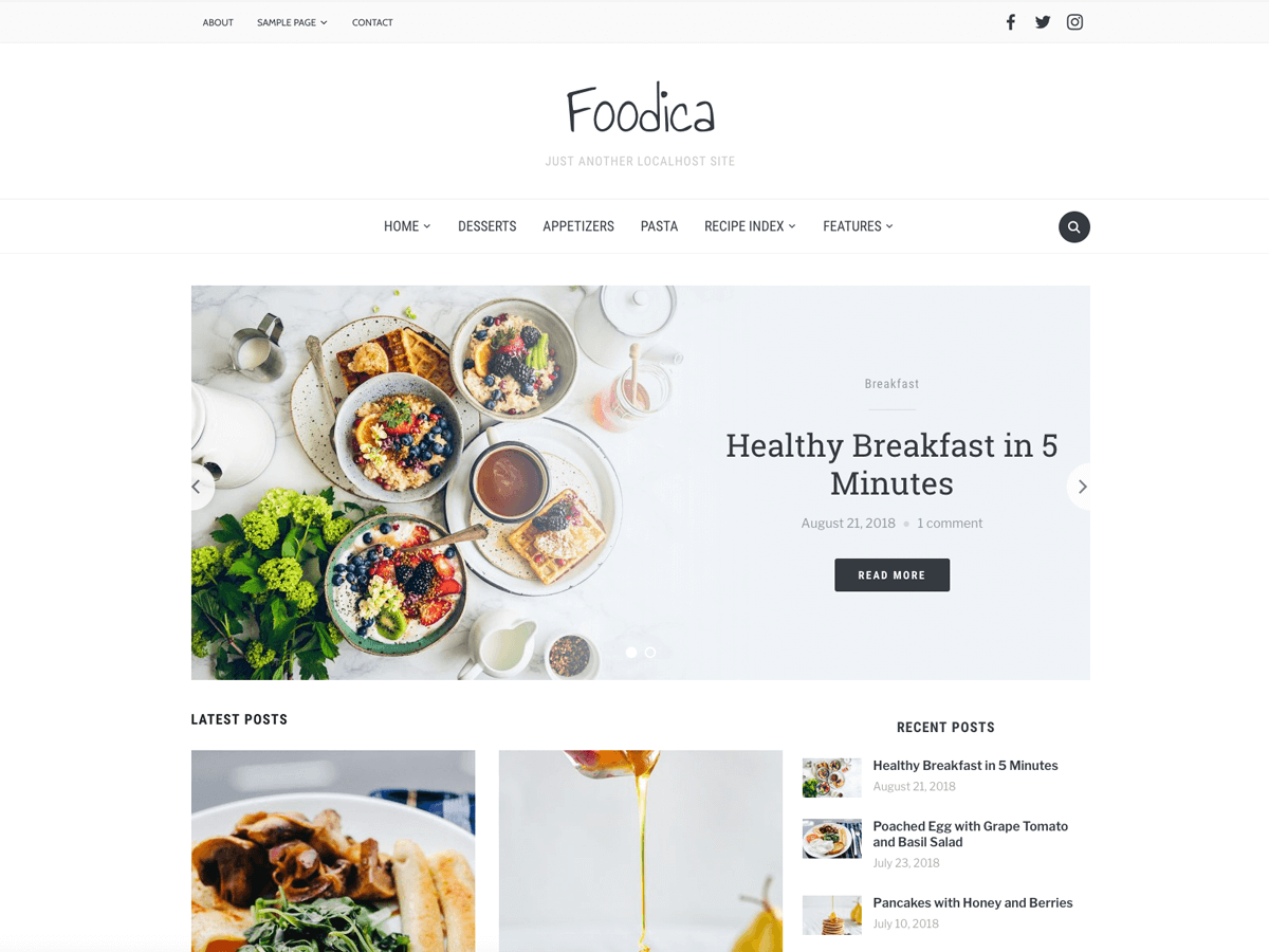 Foodica theme screenshot