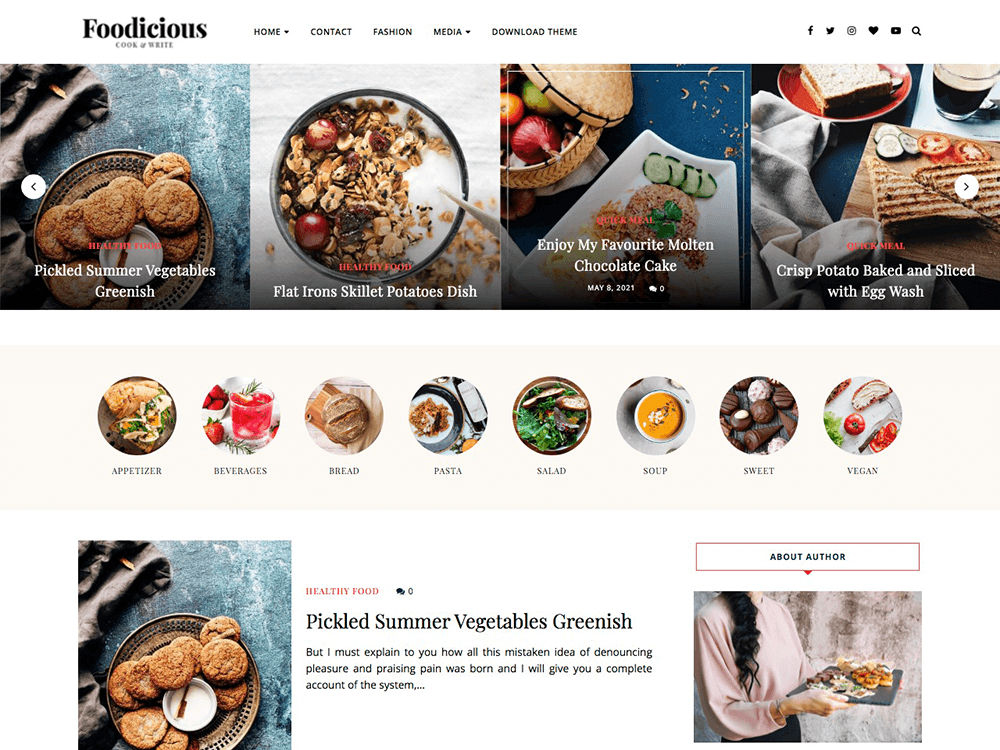 Foodicious theme screenshot