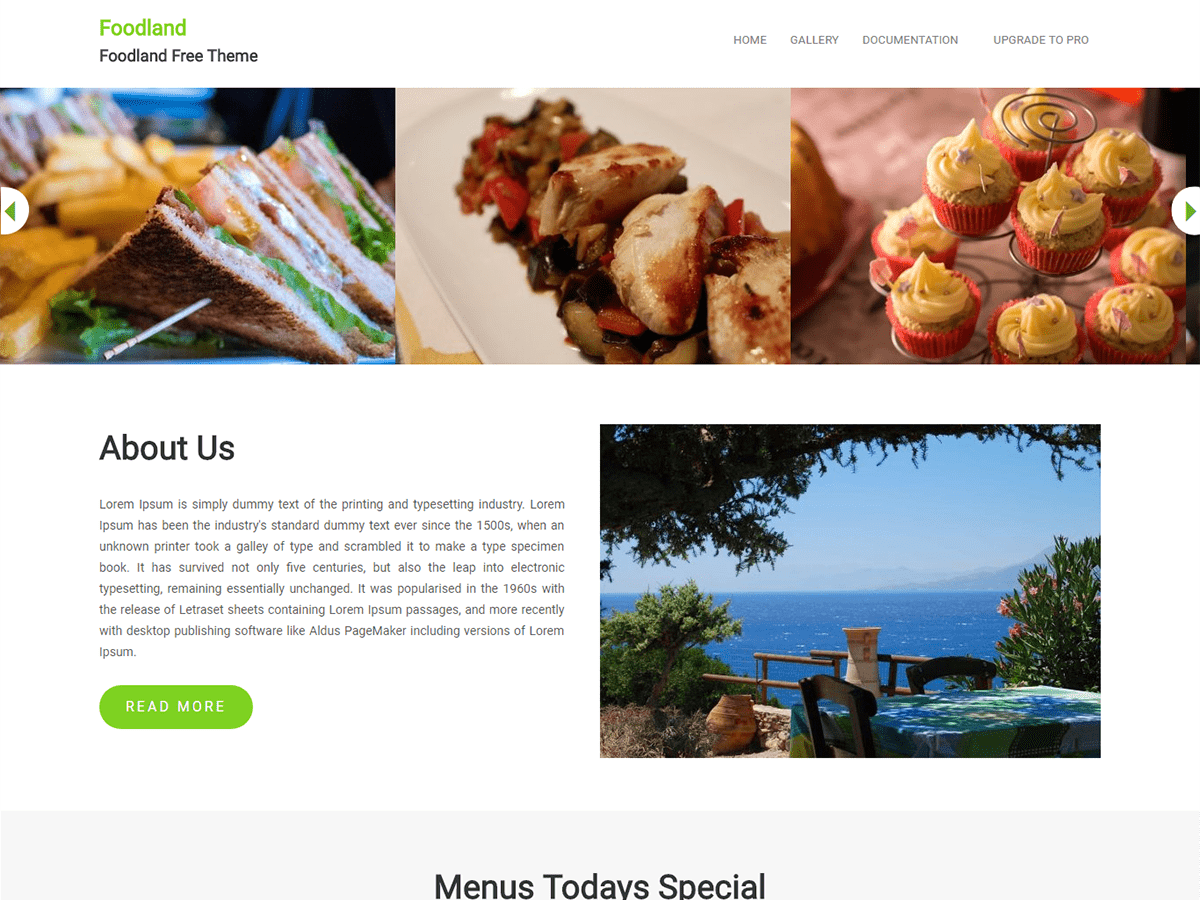 Foodland theme screenshot