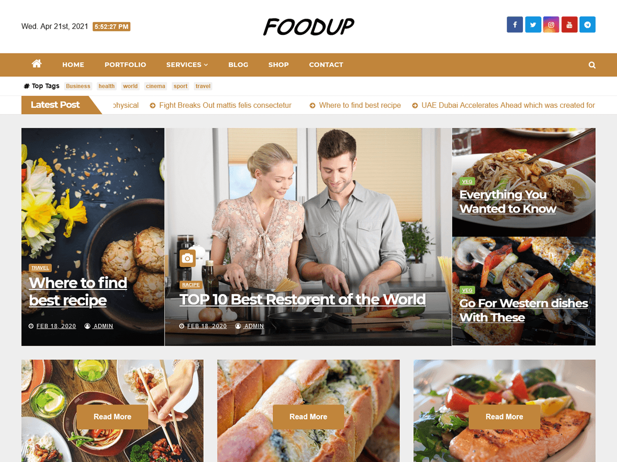 Foodup theme screenshot