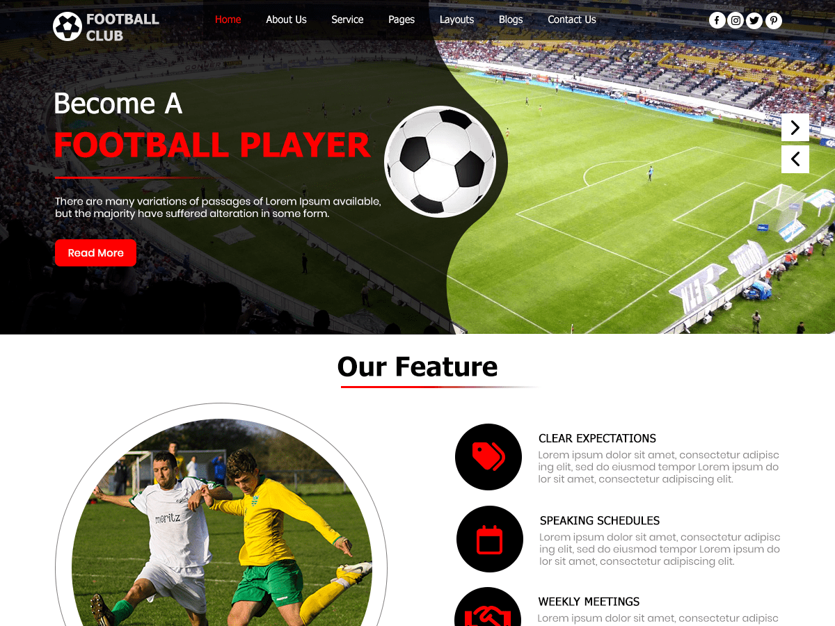 Football Club theme screenshot