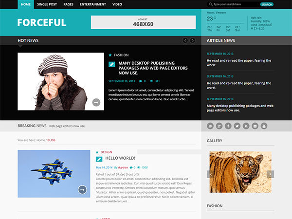 Forceful Lite theme screenshot