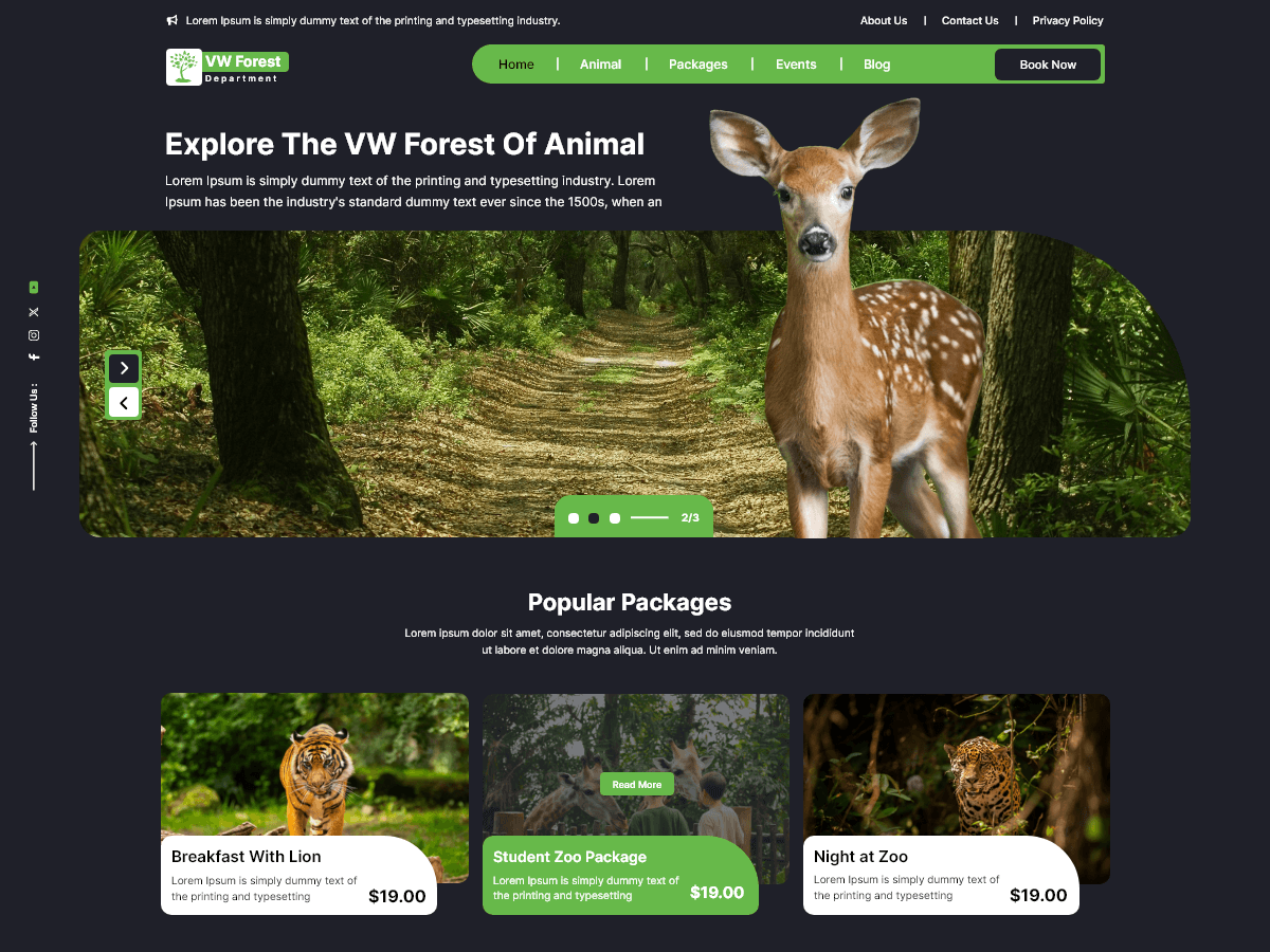 Forest Jungle Safari theme screenshot