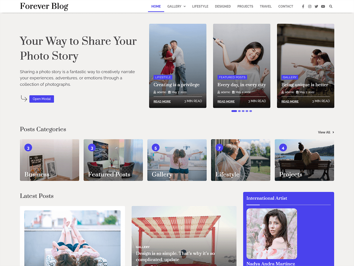 Forever Blog theme screenshot