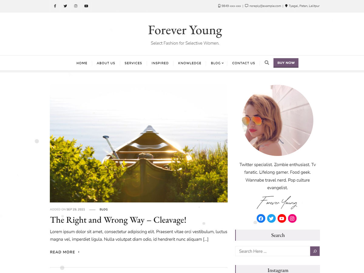 Forever Young theme screenshot