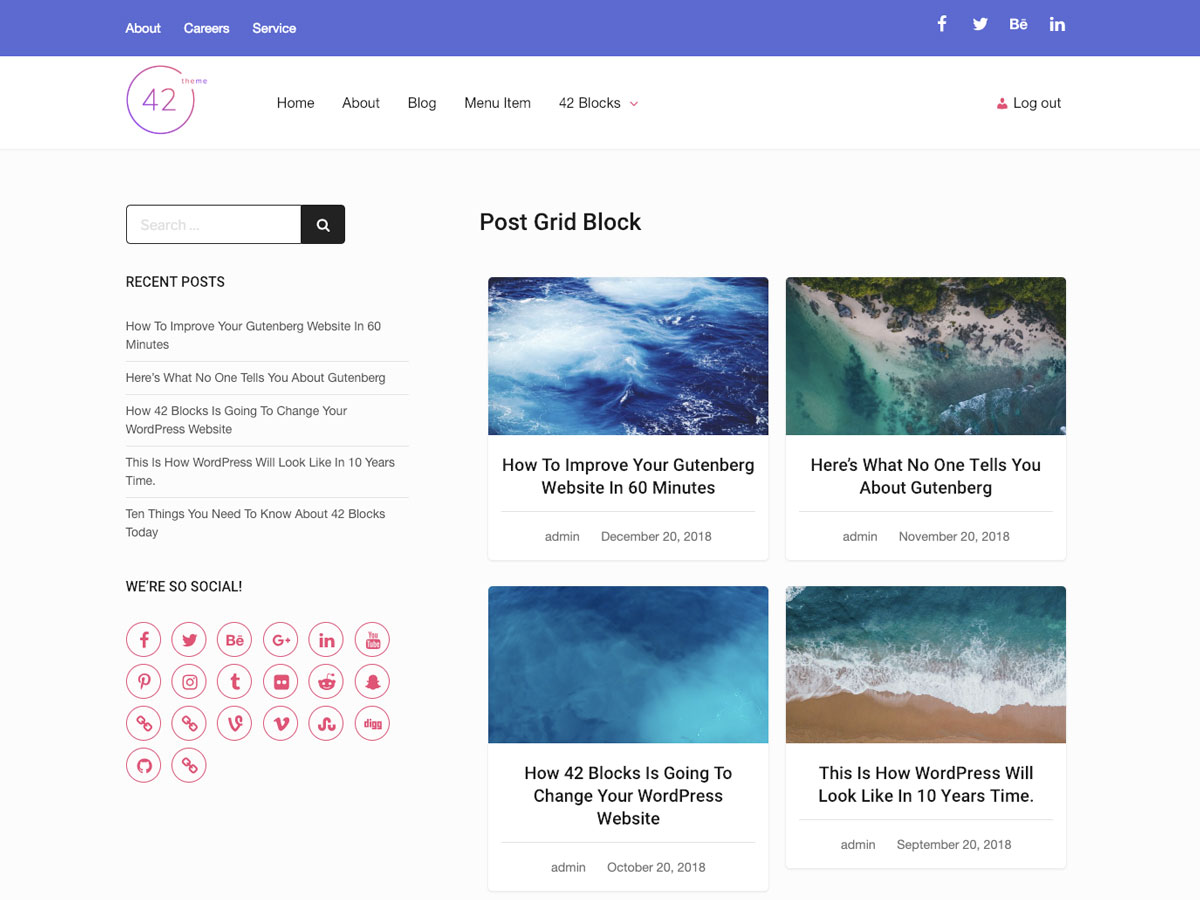 Forty Two theme screenshot
