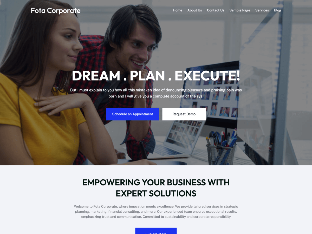 Fota Corporate theme screenshot