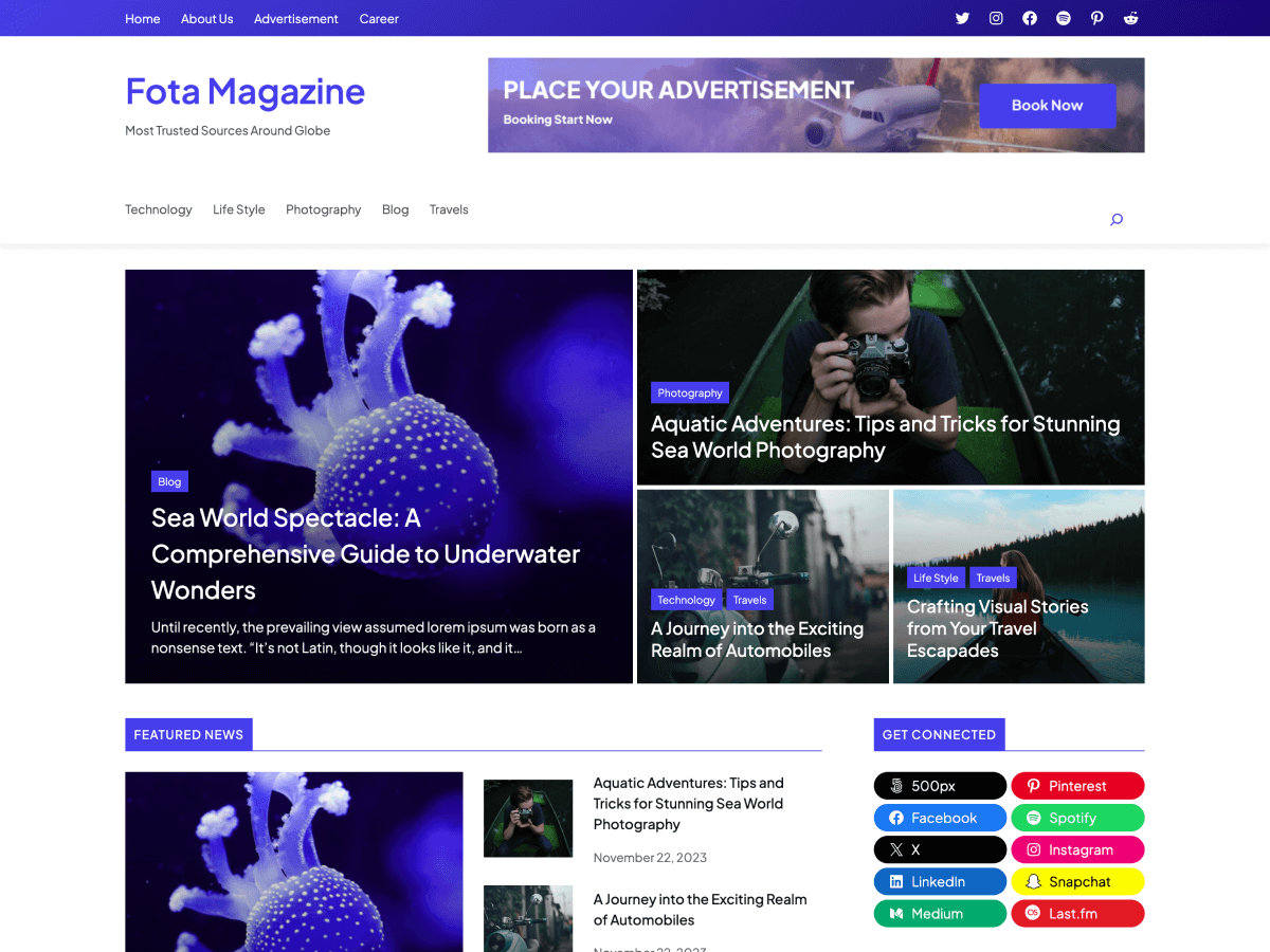 Fota Magazine theme screenshot