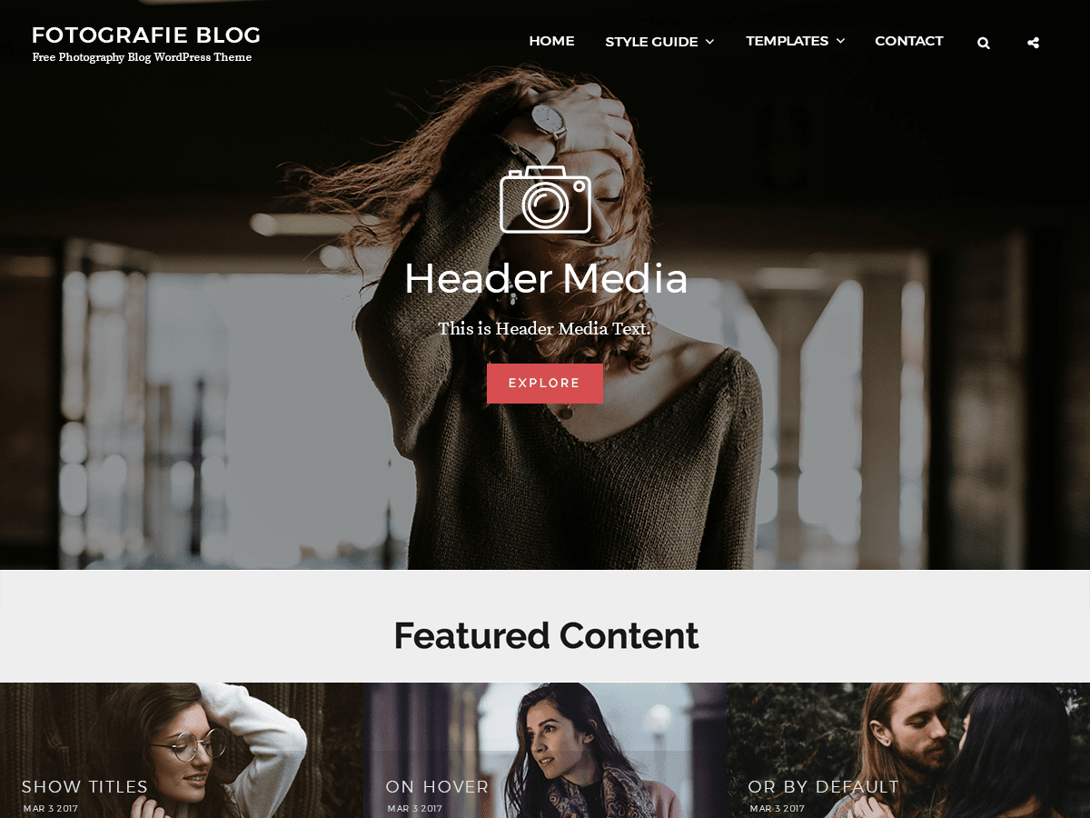Fotografie Blog theme screenshot