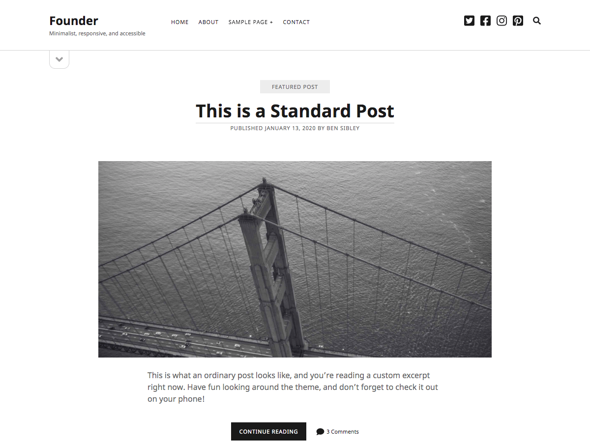 Founder theme screenshot