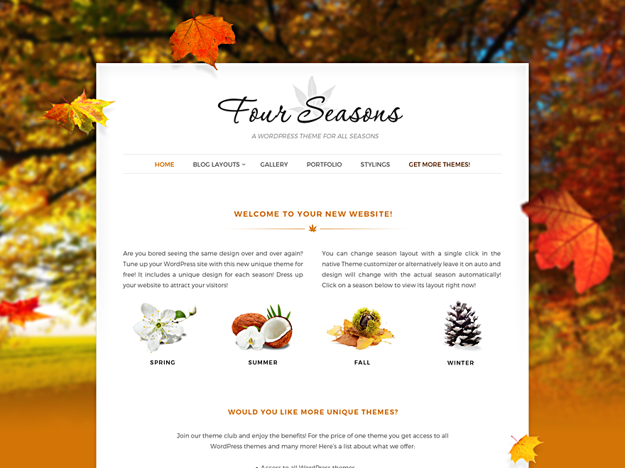 Four Seasons theme screenshot