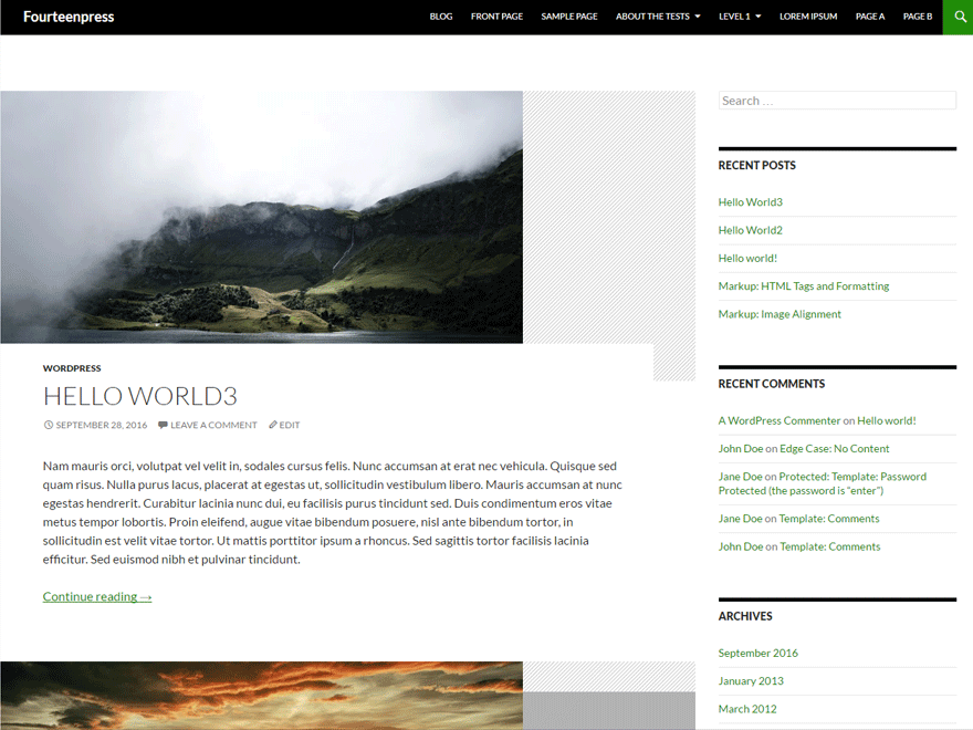 Fourteenpress theme screenshot