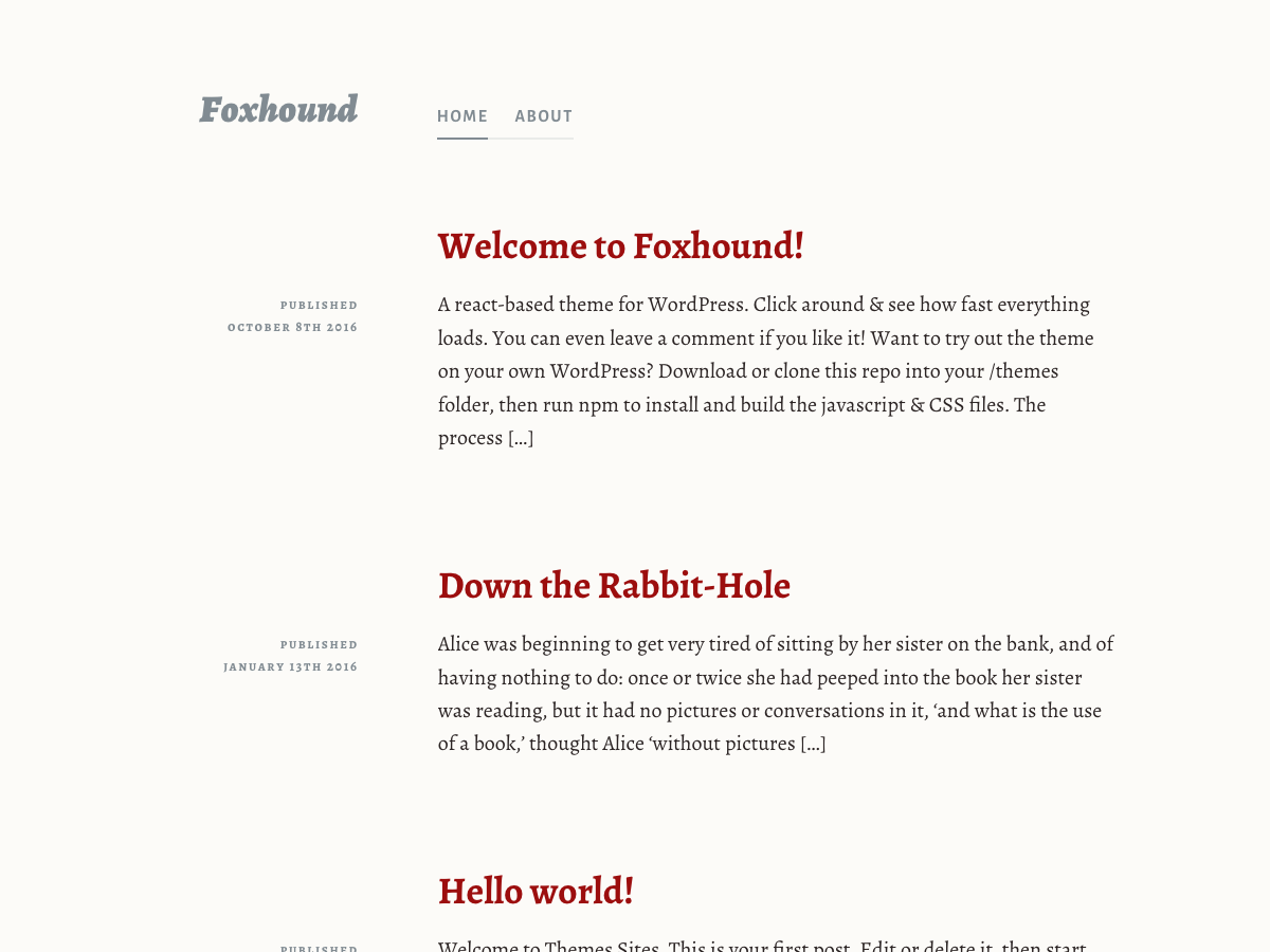 Foxhound theme screenshot