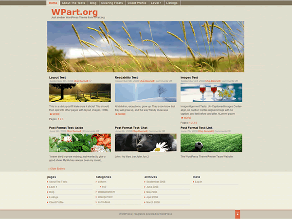 Fragrance theme screenshot