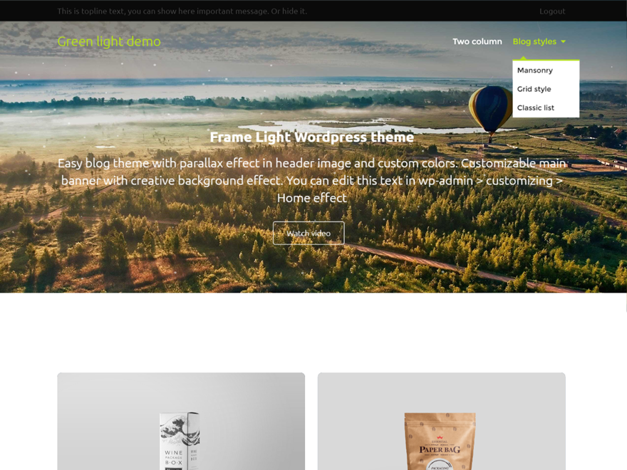 Frame Light theme screenshot