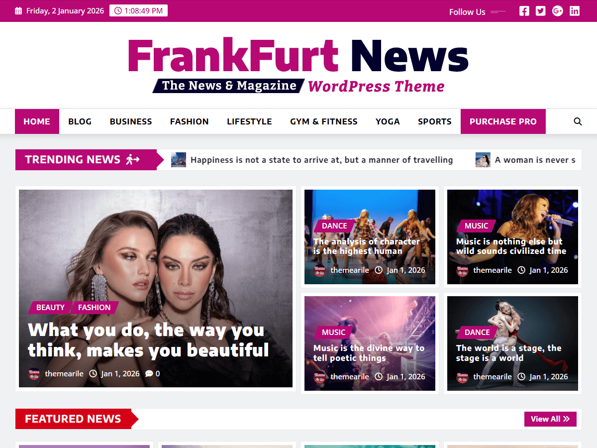Frankfurt News theme screenshot