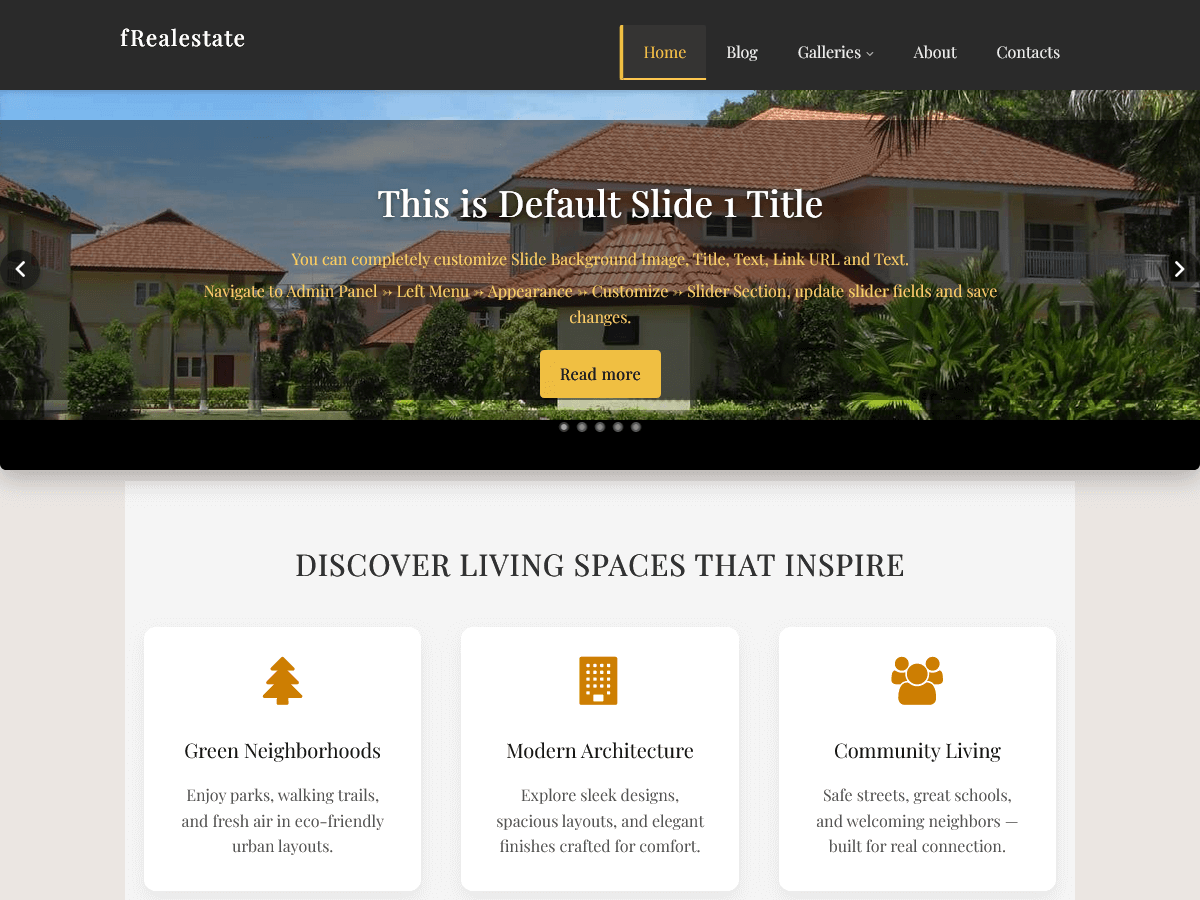 fRealEstate theme screenshot