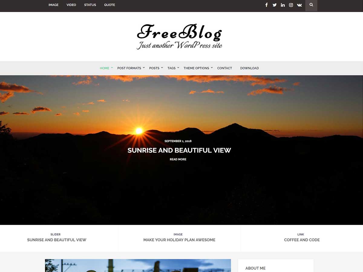 Free Blog theme screenshot