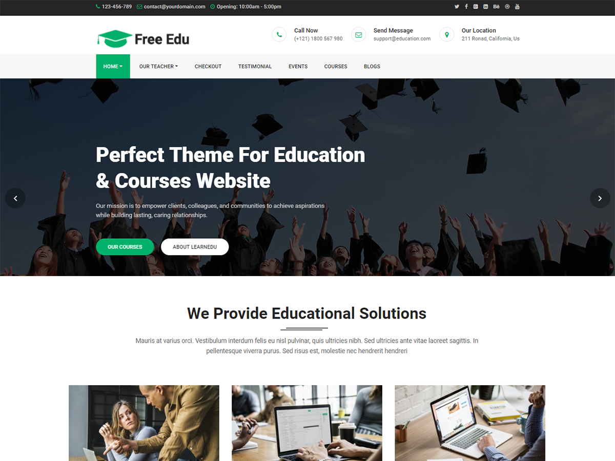 Free Education theme screenshot